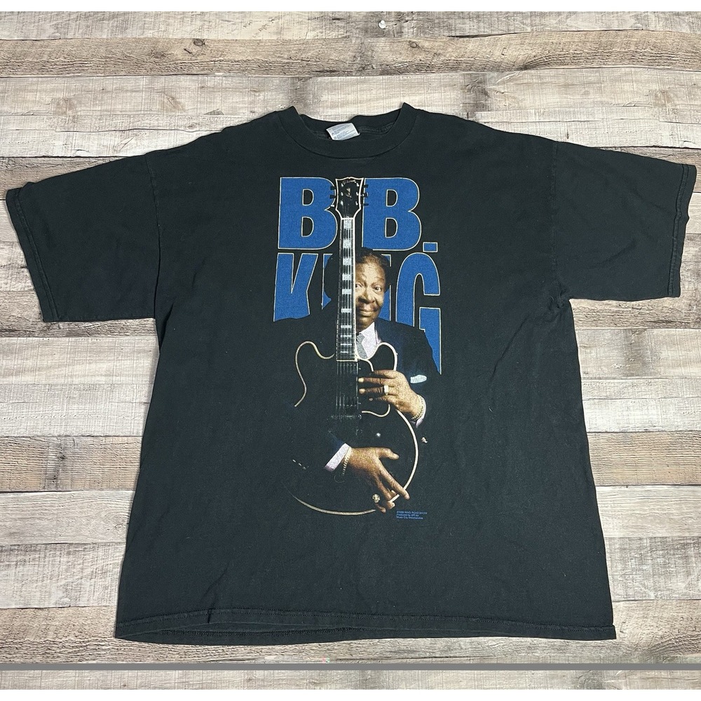 BB King Shirt Size 2XL Black Vintage 90s 1999 Tour Guitarist Band Tee